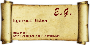 Egeresi Gábor névjegykártya